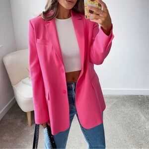 Zara Hot Pink Tailored Blazer